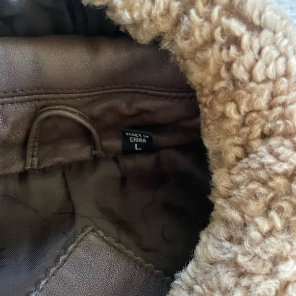 Vintage Roundtree & Yorke Brown Lamb Skin Leather Bomber Jacket